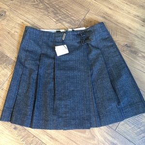Burberry Grey Pleated Kilt Skirt XS 14Y NWT $165